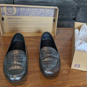 Born - Malena Loafer - Pewter Croc Leather - Womens 11